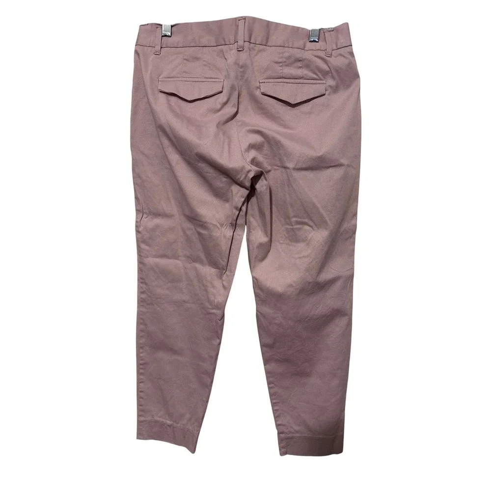 J.Crew City Fit Stretch Chino Pants Womens 2 Mauve Pink Tapered Leg Cotton Twill